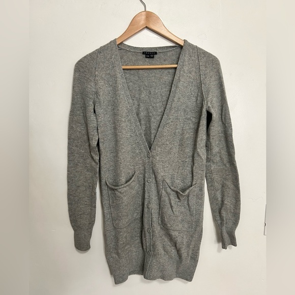 Theory gray cardigan cashmere blend size petite - Picture 1 of 5